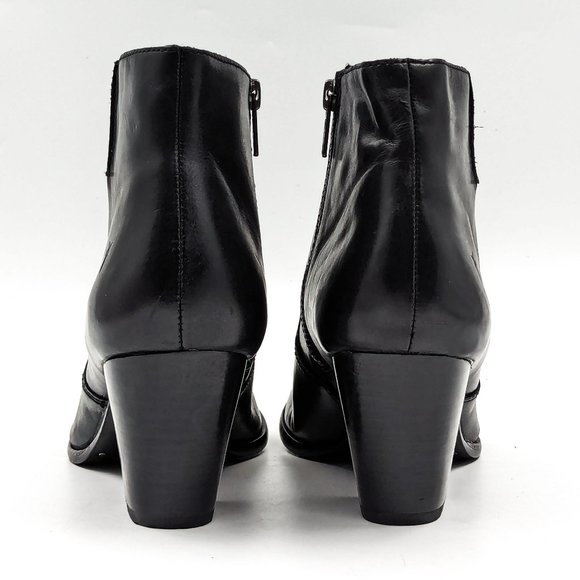 Frye Women Jennifer Bootie Black Leather Western Cowboy Ankle Boots size 8.5 - Picture 5 of 12